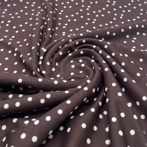 Brown Polka Stretch Jersey 220GSM 4 Way Stretch Fabric