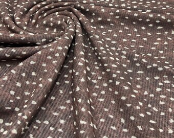Brown Spot Print Mesh Fabric Stretch