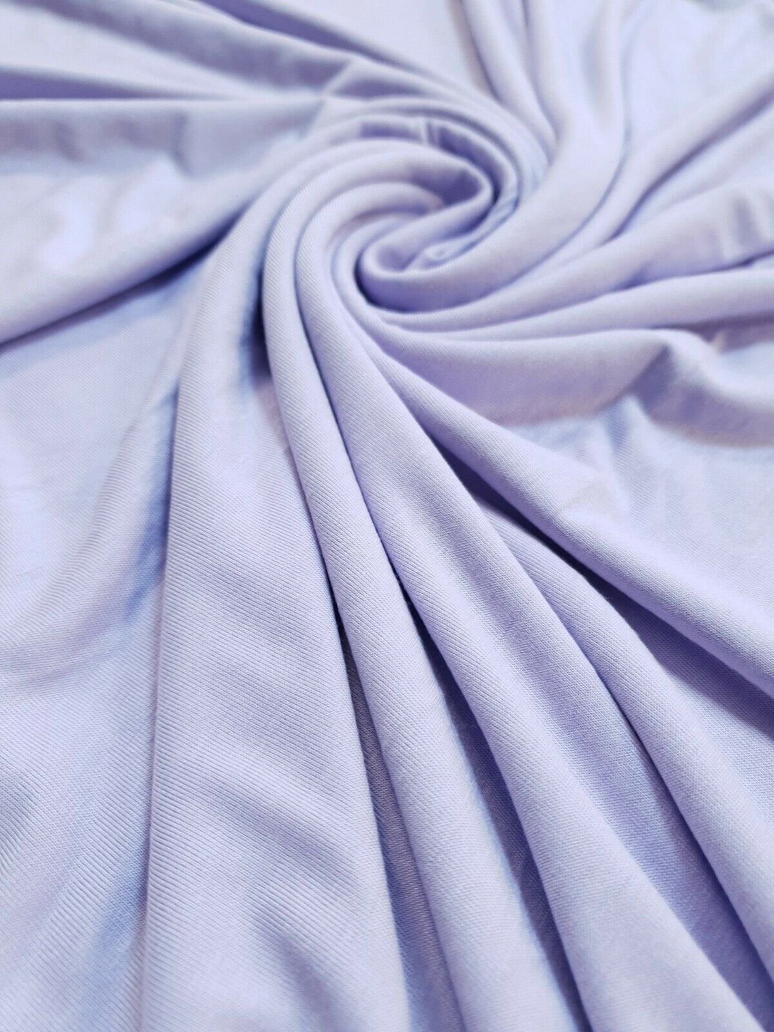 Viscose Elastane Fabric Stretch Jersey Plain Lilac Etsy