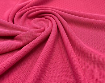 Plain Hot Baby Pink Mesh Fabric Stretch