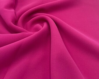 Plain Hot Pink Chiffon Sheer Dress Bridal Fabric