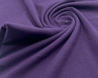 Dark Purple Cotton Stretch Jersey 240 GSM 92/8 Lycra 4 Way Stretch