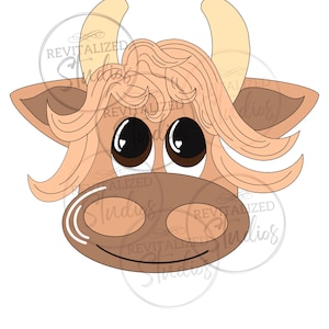 Door Hanger Template Highland Cow SVG Png PDF JPEG