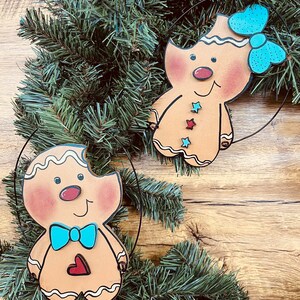 Gingerbread Ornament Hand Painted Gingerbread Girl, Gingerbread Man, Christmas Ornaments