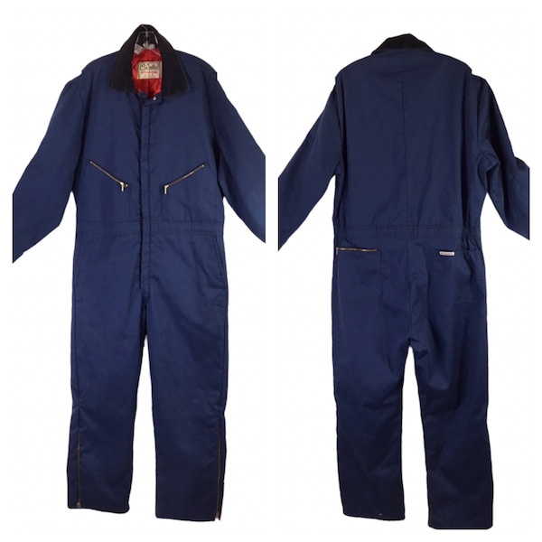 Vintage Walls Blizzard Pruf Coveralls Insulated XL Regular USA Navy Blue NWOT