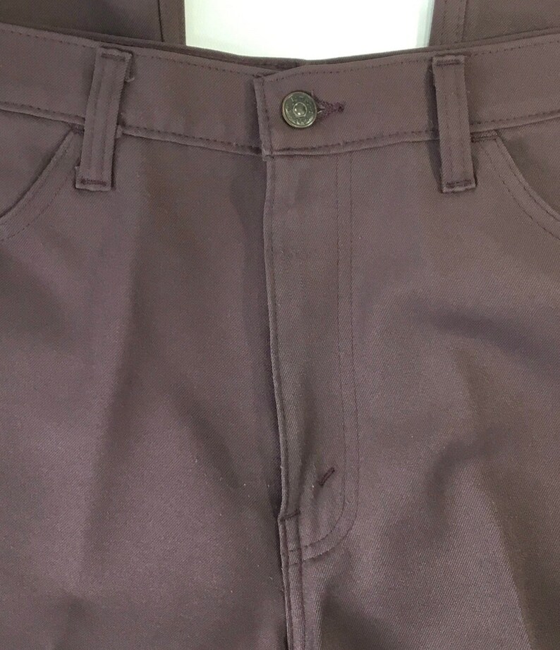 Reed St James~Vtg Men/'s Dress Pants~Slacks~Polyester~Grandpa~Nerd~Geek~USA~Kodel~36 x 34~Wine~Maroon~Stretch~Hipster~Retro~