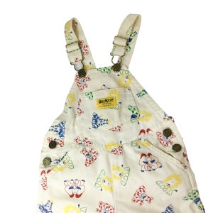 Vintage Oshkosh B&#39;Gosh Vestbak Bib Overalls 18 months USA Cotton Zebra Lion Bibs