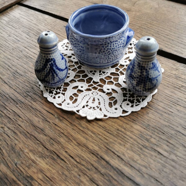 Pfefferstreuer Salzstreuer Dippschälchen Porzellan blue Made in Taiwan Vintage