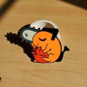 Chainsaw Dog Heart Enamel Pin