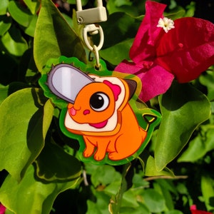 Chainsaw Dog Bread Keychain