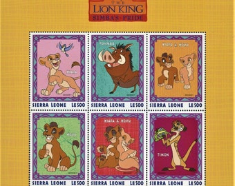ライオンキング　記念切手　インテリア 2004年発行のヴィンテージ「ライオン・キング」、ムファサとシンバの37