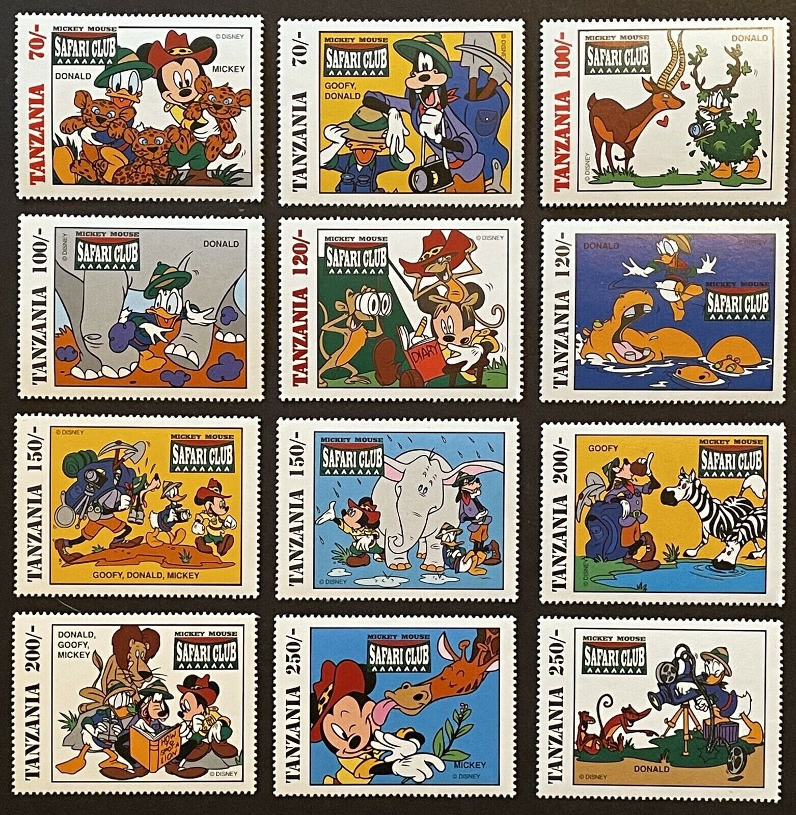 Disney Safari Club スタンプコレクション　タンザニア　額裝 Disney Safari Club スタンプコレクション タンザニア 額裝 Disney