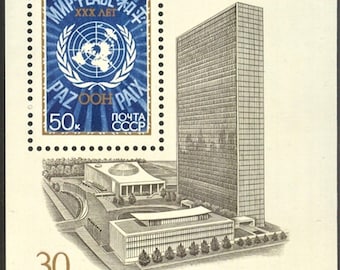 国連創設25周年・30周年記念切手シート（1970年、1975年）スコット番号