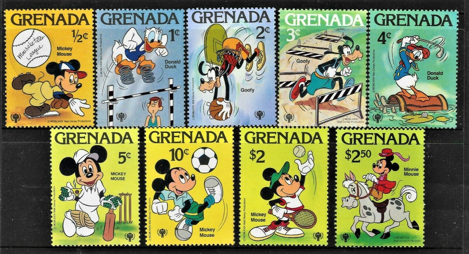 ディズニー 1979 グレナダ 切手 9 枚セット & 記念シート スコット
