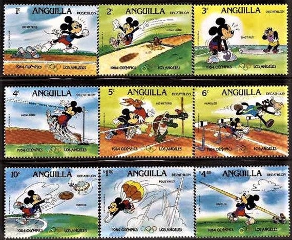 MDS216B - 1984 Disney's Los Angeles Summer Olympics, Mint Souvenir Sheet,  Anguilla - Mystic Stamp Company