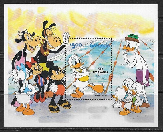 Grenada 1984 Disney Olympic Stamps Set, Mint Never Hinged - Etsy