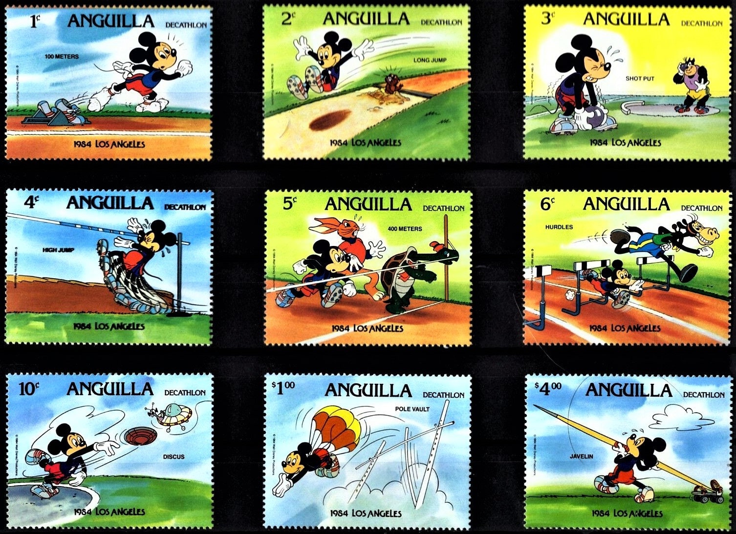 MDS216B - 1984 Disney's Los Angeles Summer Olympics, Mint Souvenir Sheet,  Anguilla - Mystic Stamp Company