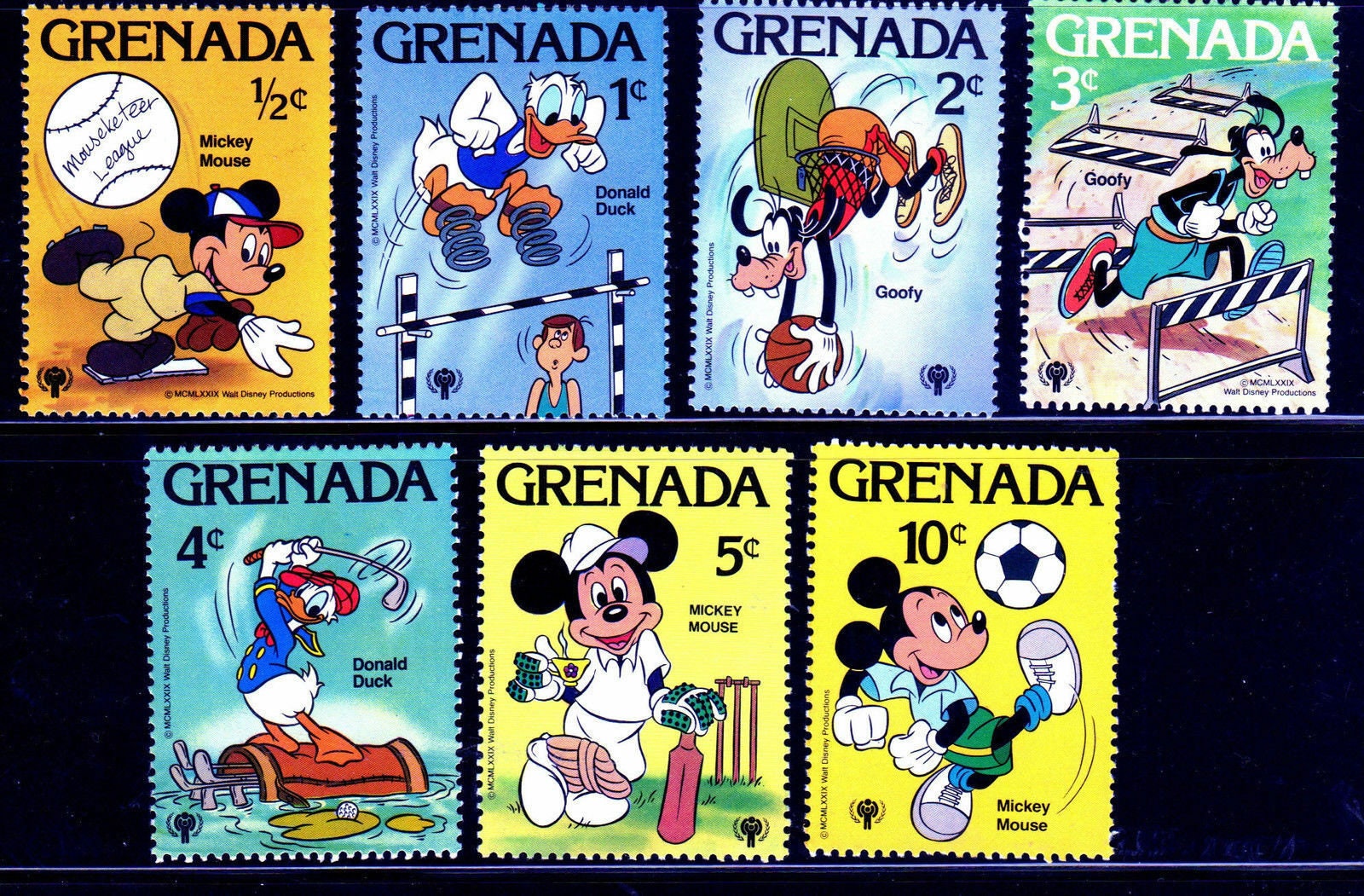 ディズニー 1979 グレナダ 切手 9 枚セット & 記念シート スコット