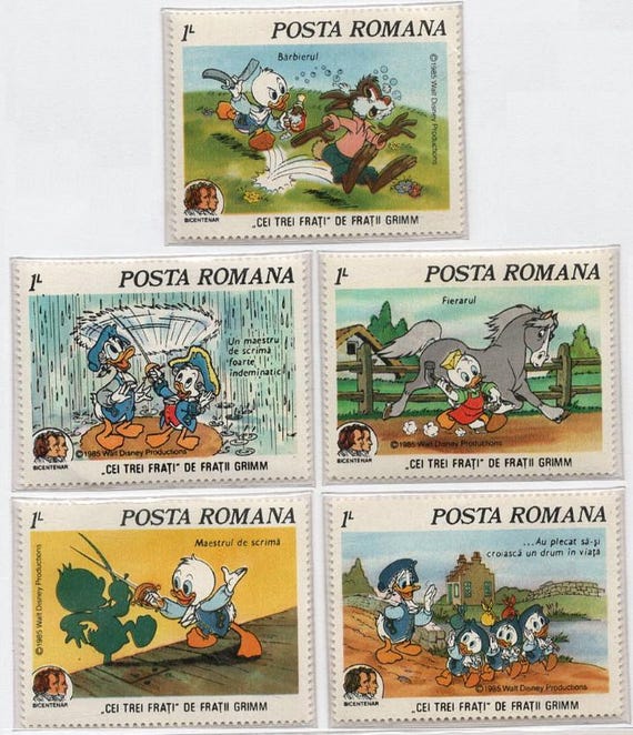 ディズニー・ルーマニア 1985年切手 – グリム童話「三兄弟」 - Etsy 日本