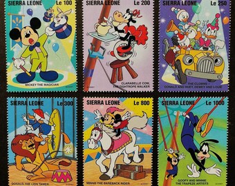 ウォルト・ディズニー 6セント切手10枚 未使用ヴィンテージ米国郵便