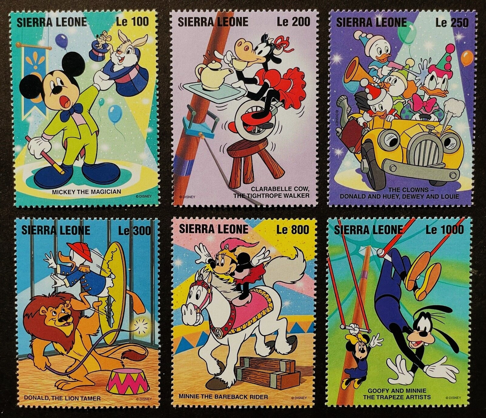 Vintage 1996 Disney Circus Stamps, Sierra Leone, MNH Set - Etsy
