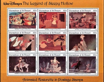 Disney Legend of Sleepy Hollow 1992 Grenadines of St. Vincent mini-sheet of 9 & 2 souvenir sheets Scott #988 993-4 MNH scenes from movie