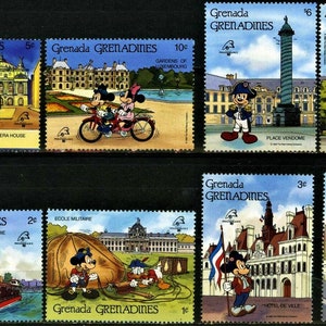 ディズニー 高価値 グレナダ グレナディーン諸島 1989 年 切手 8 枚と