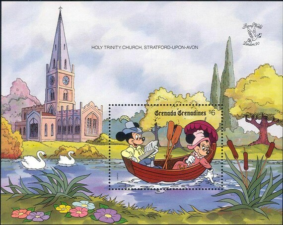 希少なディズニー グレナダ グレナディーン諸島 1990 年 切手 8 枚と