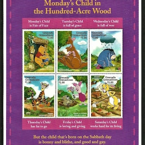 Disney Grenada Grenadines 1997 Souvenir Mini Sheet of 6 stamps & souvenir sheet Scott #1949-50 MNH Winnie the Pooh 100-acre wood