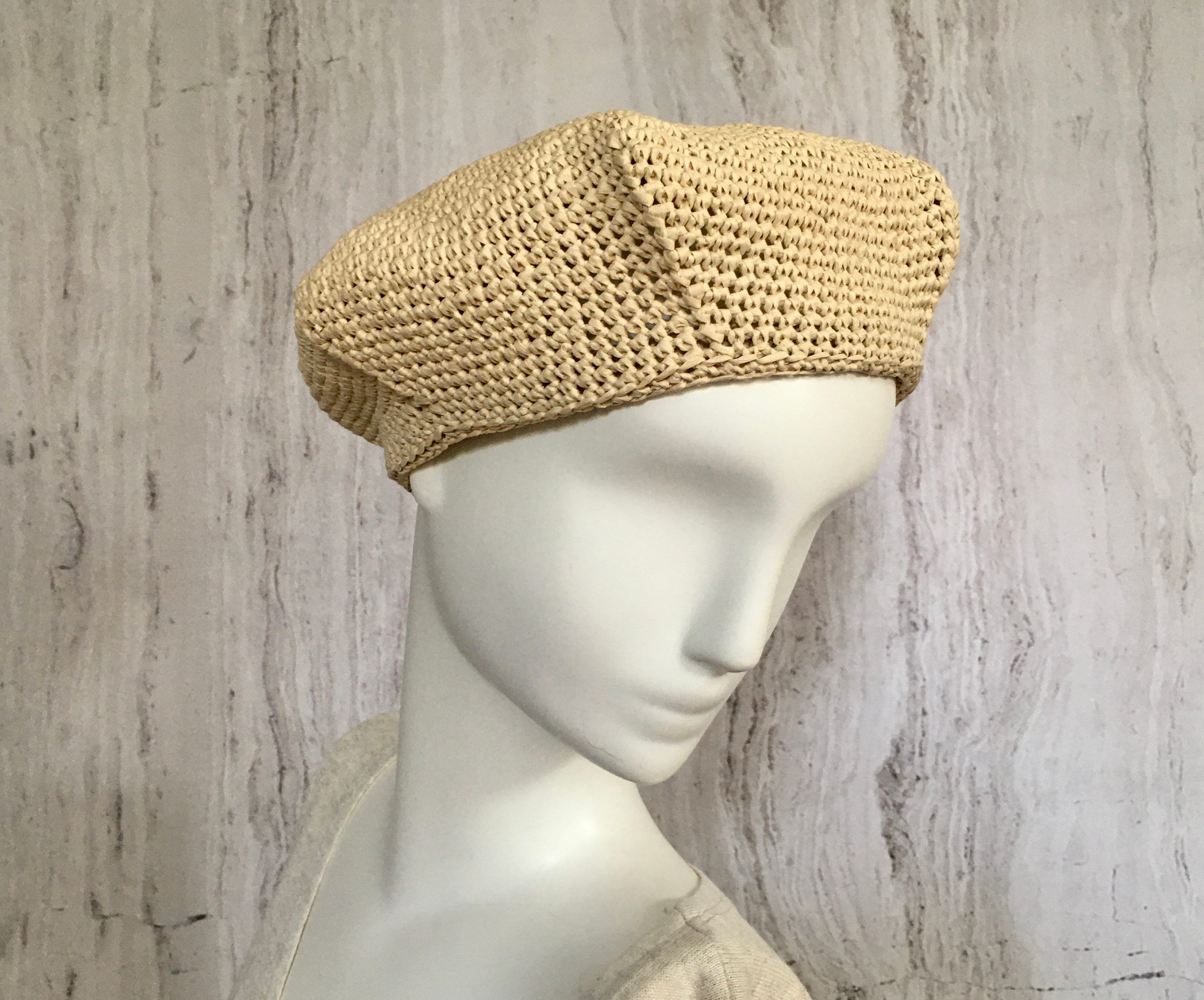 Breathable Tan Knit Straw Unisex Beret Women main image 3