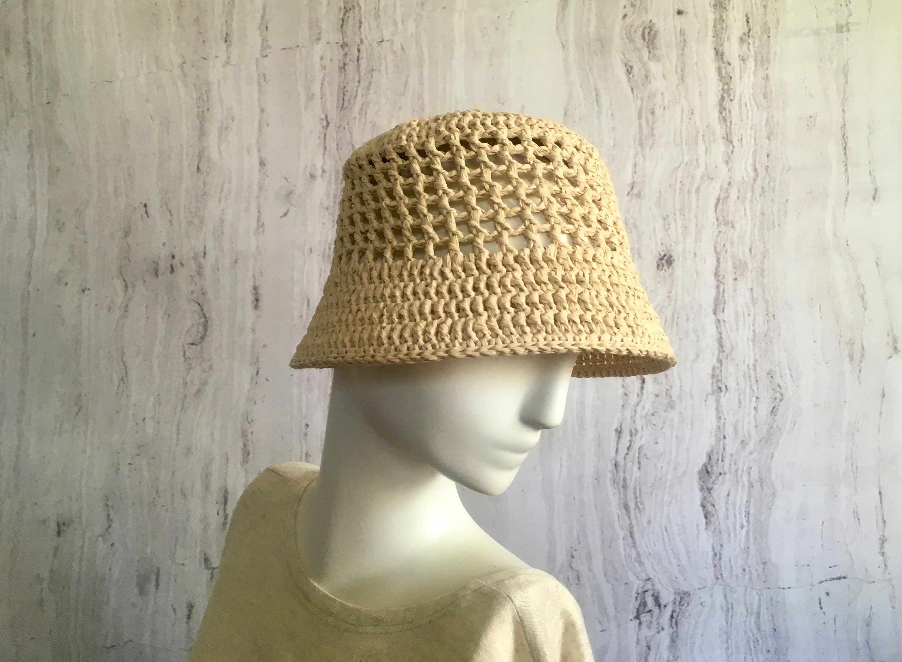 Unisex Raffia Crochet Hat Crochet Sun Raffia Hat Etsy