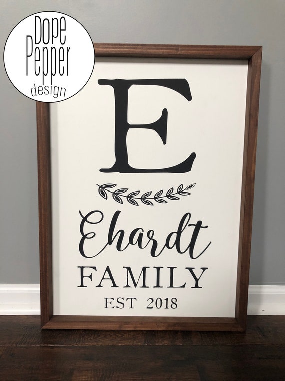 Monogram Family Sign Home Decor Wood Signs Gallery Wall Etsy