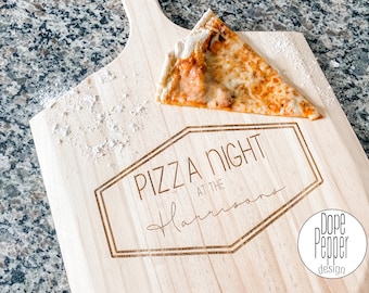 Pizza Night Personalized Pizza Peel, Custom name Pizza Board, Housewarming Gift, Hostess Gift