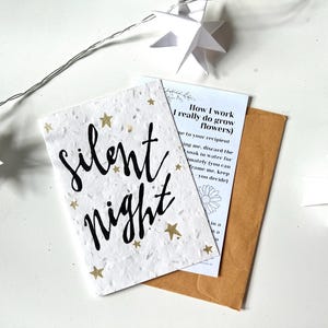 Stille Nacht Design Geburtstagskarte | 100% pflanzbare Baumwollabfälle