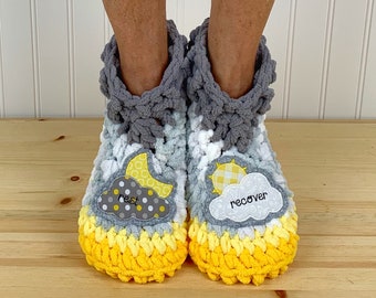 Zapatillas REST & RECOVER - Calcetines de zapatillas de chenilla acogedoras - Recuperación de enfermedades quirúrgicas - Paquete de cuidado Get Well - Neuropatía - CRPS - Dolor en los pies
