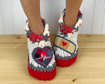 Pantuflas cómodas para el cuidado de la salud - Pantuflas de chenilla cómodas - Botines para médicos y enfermeras - Paquete de atención para recuperarse - Neuropatía - Dolor de pies - CRPS