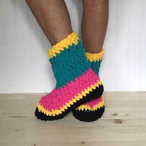 Tickled Pink High Top Slippers Chenille Slipper Socks Cozy Ankle Boots Get Well Care Package Neuropathy CRPS Foot Pain Relief Etsy