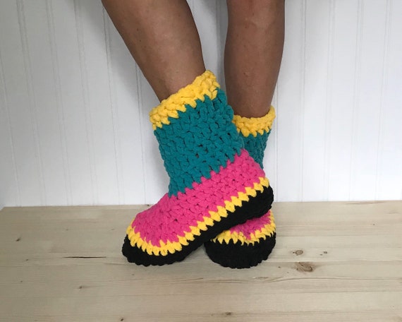 Black Chenille Pom Pom Slipper Socks | Custom Gift Box – Luxe & Bloom
