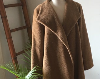 Vintage/ Iconic Max Mara/ Brown/ Teddy Bear Coat/ Alpaca and Wool/ Made in Italy/ US Size 14/ Runway Worthy/ Free Shipping/