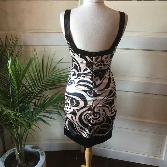 70s Vintage B. Darlin Black and White Ruched Dress Fully