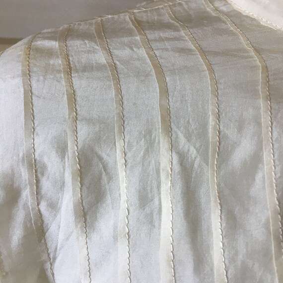 Amazing/ Vintage/ Victorian/ White/ Silk/ Blouse/… - image 9