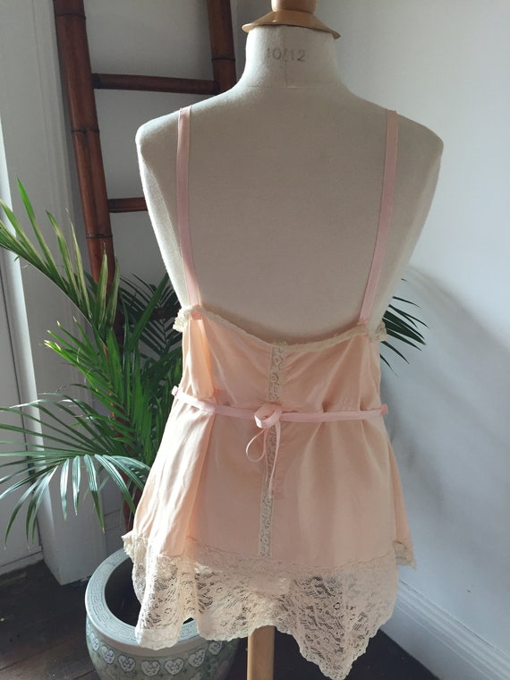 Vintage 30s/ Silky, Peach Nylon and Lace/ One-Pie… - image 10