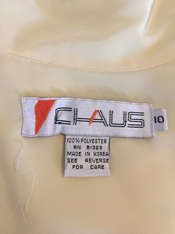 Vintage Chaus/ Soft Yellow/ Short Sleeve/ Chelsea… - image 9