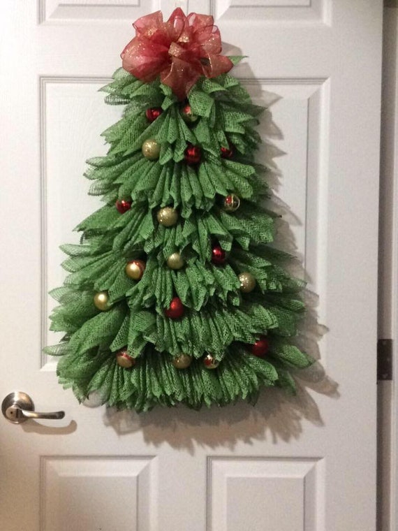 Christmas Tree Christmas Wreath Christmas Decor Front Door Wreath Handmade Wreath Holiday Decor Wall Decor