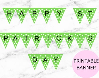 St. Patrick's Day Banner Flags Printable | Irish Celebration Decor (PDF File)