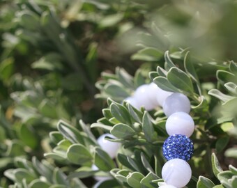 Blue Lace Agate w/ Swarovski Crystal Pave Ball