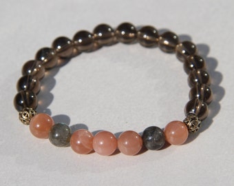 Elements Collection: Earth - Smokey Quartz, Labradorite, Orange Moonstone