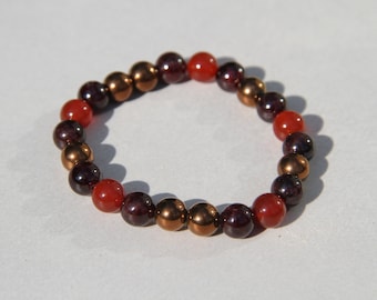 Elements Collection: Fire - Garnet, Carnelian, Rose Gold Hematite