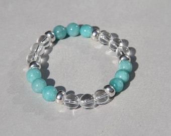 Elements Collections: Air II - Amazonite, Clear Quartz, Sterling SIlver