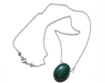 Malachite Sterling SIlver Necklace